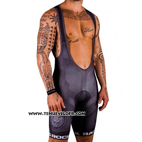2016 Maillot Ciclismo Rock Racing Blanc et Marron Manches Courtes et Cuissard
